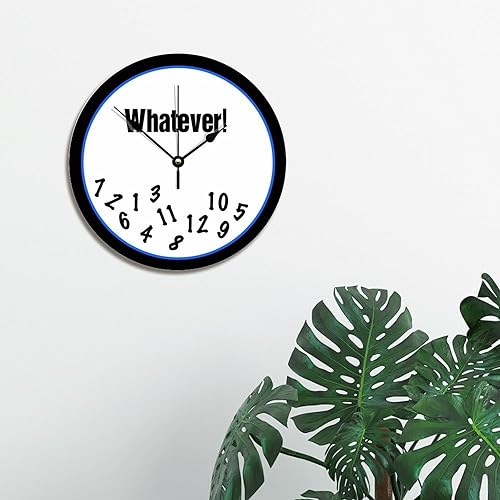 Miniatura 2 de ArogGeld Whatever Funny - Reloj de pared personalizado de 10 pulgadas, redondo de madera vintage, funciona con pilas, grande, silencioso,