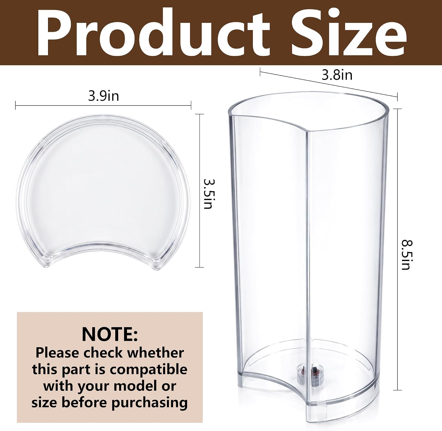 moonoom Water Tank Reservoir and Lid Cover Replacement, Removable Coffee Reservoir Replacement with Lid, Clear Coffee Machine Tank Parts Compatible with XN910B XN9105 XN910C