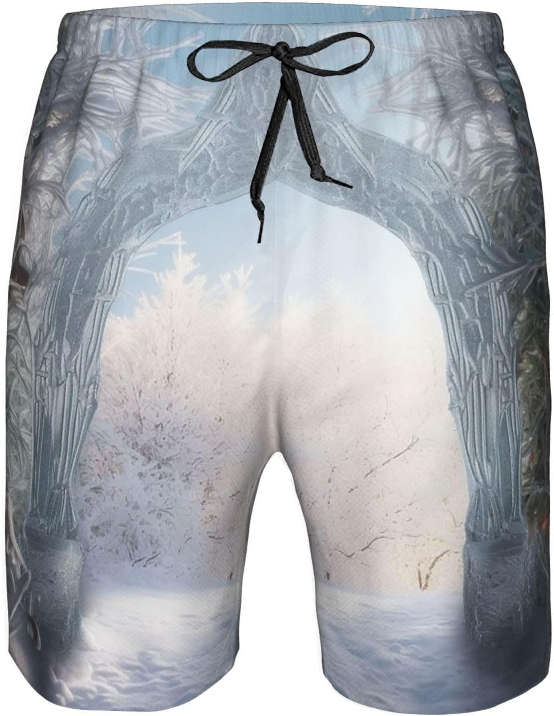 Men's Swim Trunks Quick Dry Beach Shorts Summer Bathing Suit Winter Ice Archway Swimwear Beachwear with Pockets