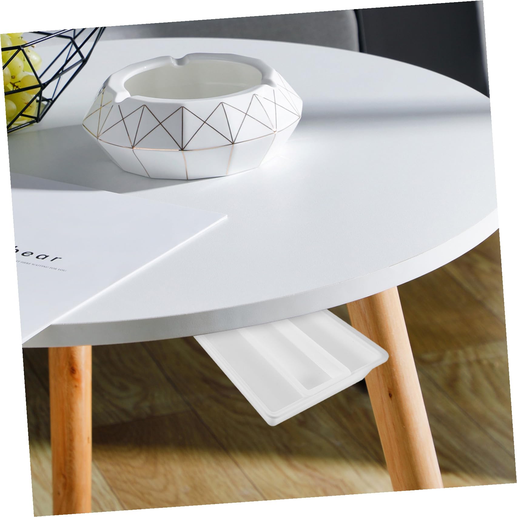 Lurrose Cassetto Nascosto per Scrivania in Plastica Resistente e Facile da Installare Organizer per Oggetti, Ufficio e Toeletta