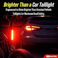 Vista 4 de BLITZU Juego de luces de bicicleta recargables USB-C 2023 con campana. Accesorios de bicicleta para conducción nocturna, ciclismo, potente faro