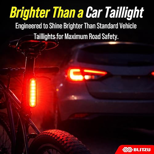 Miniatura 4 de BLITZU Juego de luces de bicicleta recargables USB-C 2023 con campana. Accesorios de bicicleta para conducción nocturna, ciclismo, potente faro