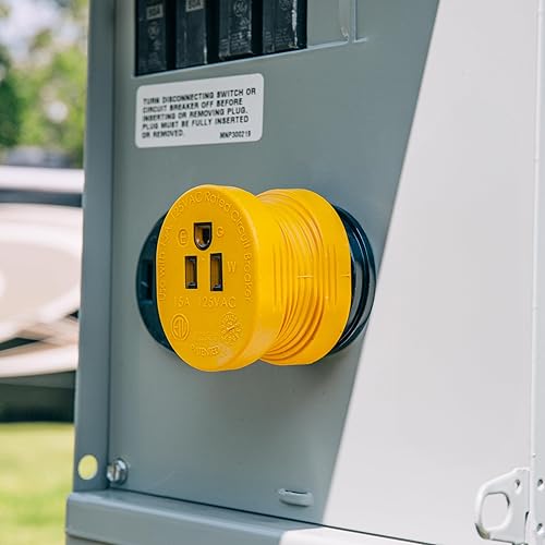 Miniatura 3 de Adaptador eléctrico Camco PowerGrip 30AM15AF para cámper y caravana, cuenta con conexiones macho de 30 amperios y hembra de 15 amperios, diseñado