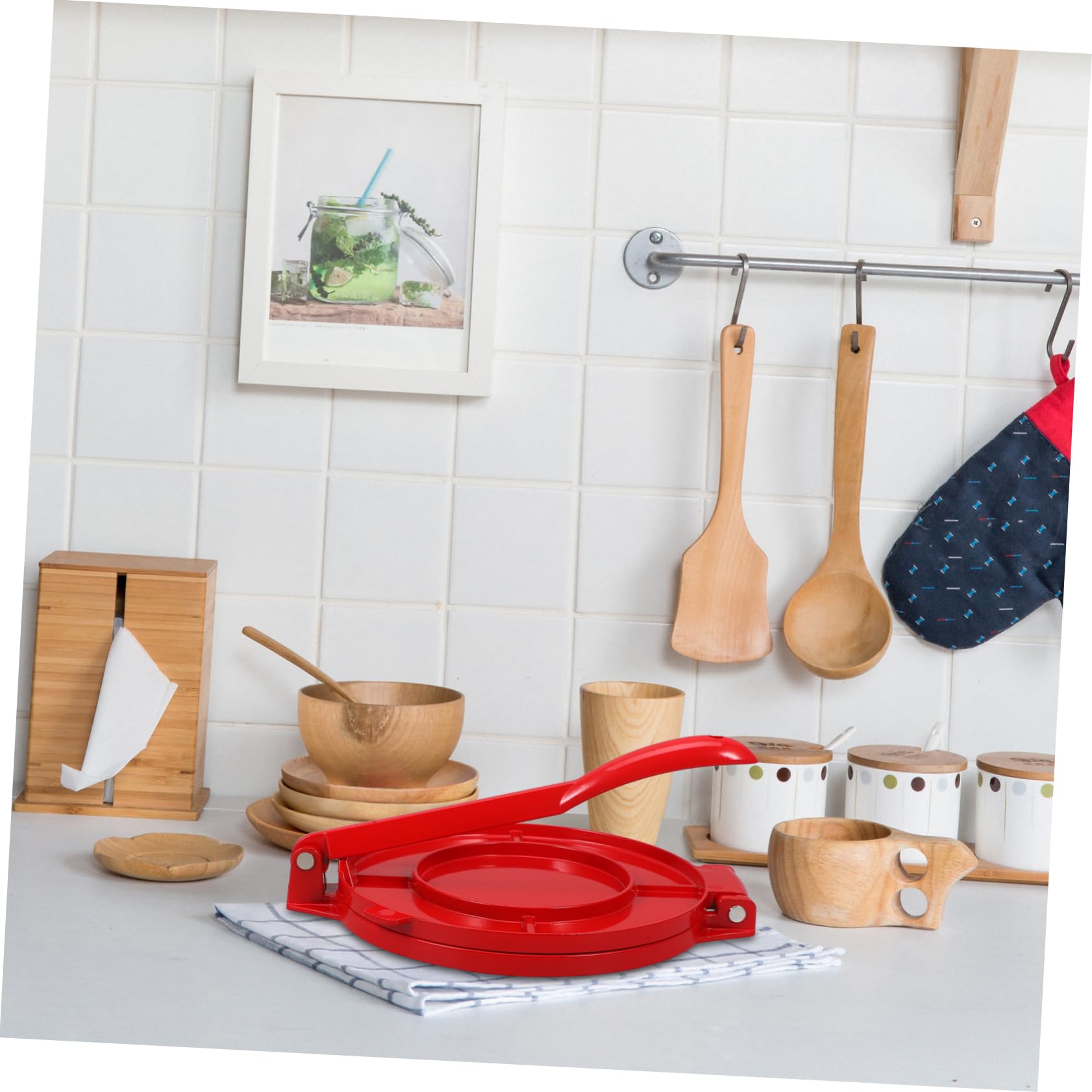 Pressa per Impasto Rotonda in Lega di Alluminio, Rosso