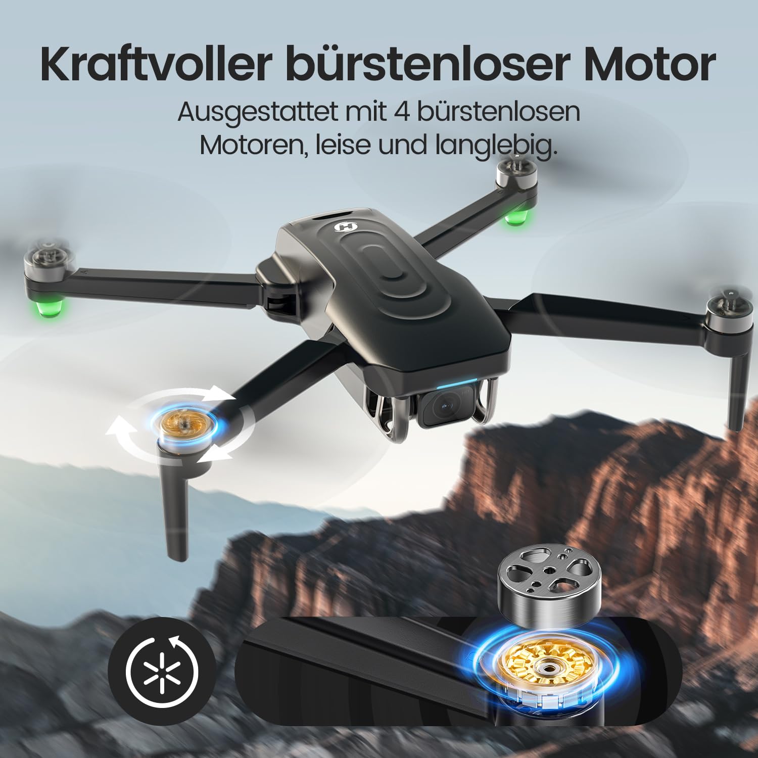 Holy Stone HS175G GPS Drohne mit 4K EIS Kamera für Erwachsene & Anfänger | 60 Min Flugzeit, Follow Me, Bürstenloser Motor, Kreisflug, unter 249g C0