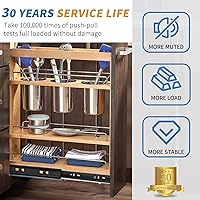 Vista 3 de YENUO - Deslizadores de cajón de extensión completa de montaje lateral de 10 12 14 16 18 20 22 24 pulgadas con rodamiento de bolas, rieles de cajón