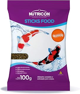 Ração Carpas Sticks Food Coloração Nutricon Para Lagoa e Koi Adulto, 100gr