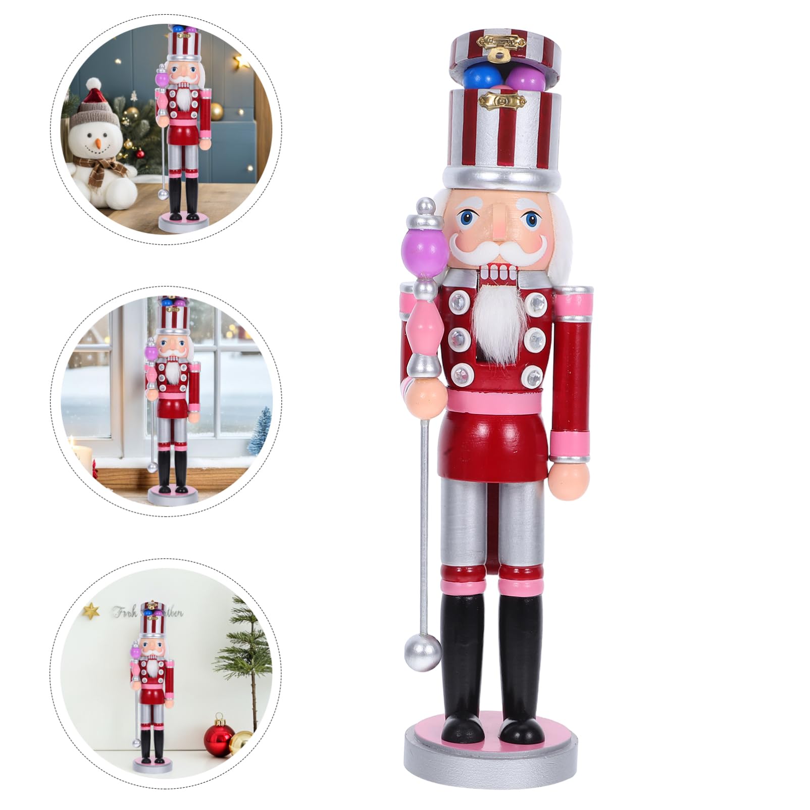 Nussknacker Soldat aus Holz Traditionelle Figur für Dekoration als Weihnachts-baumschmuck oder Tischdeko Handgefertigt