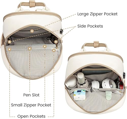 Miniatura 3 de LOVEVOOK Mochila para mujer, mochila para laptop de 14 pulgadas con puerto USB, lindas mochilas impermeables elegantes bolsas de viaje vintage para