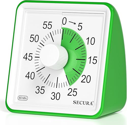 Miniatura 7 de Secura - Temporizador visual de 60 minutos, temporizador para el aula, temporizador de cuenta regresiva para niños y adultos, herramienta de gestión
