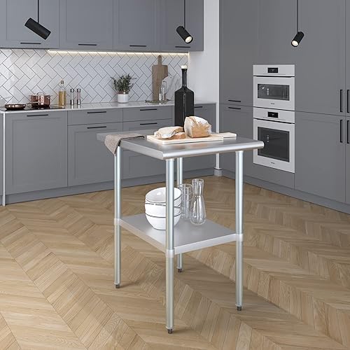 Miniatura 6 de AmGood - mesa de trabajo de acero inoxidable con estante inferior Preparación de alimentos NSF (estándares de equipos comerciales de alimentos),