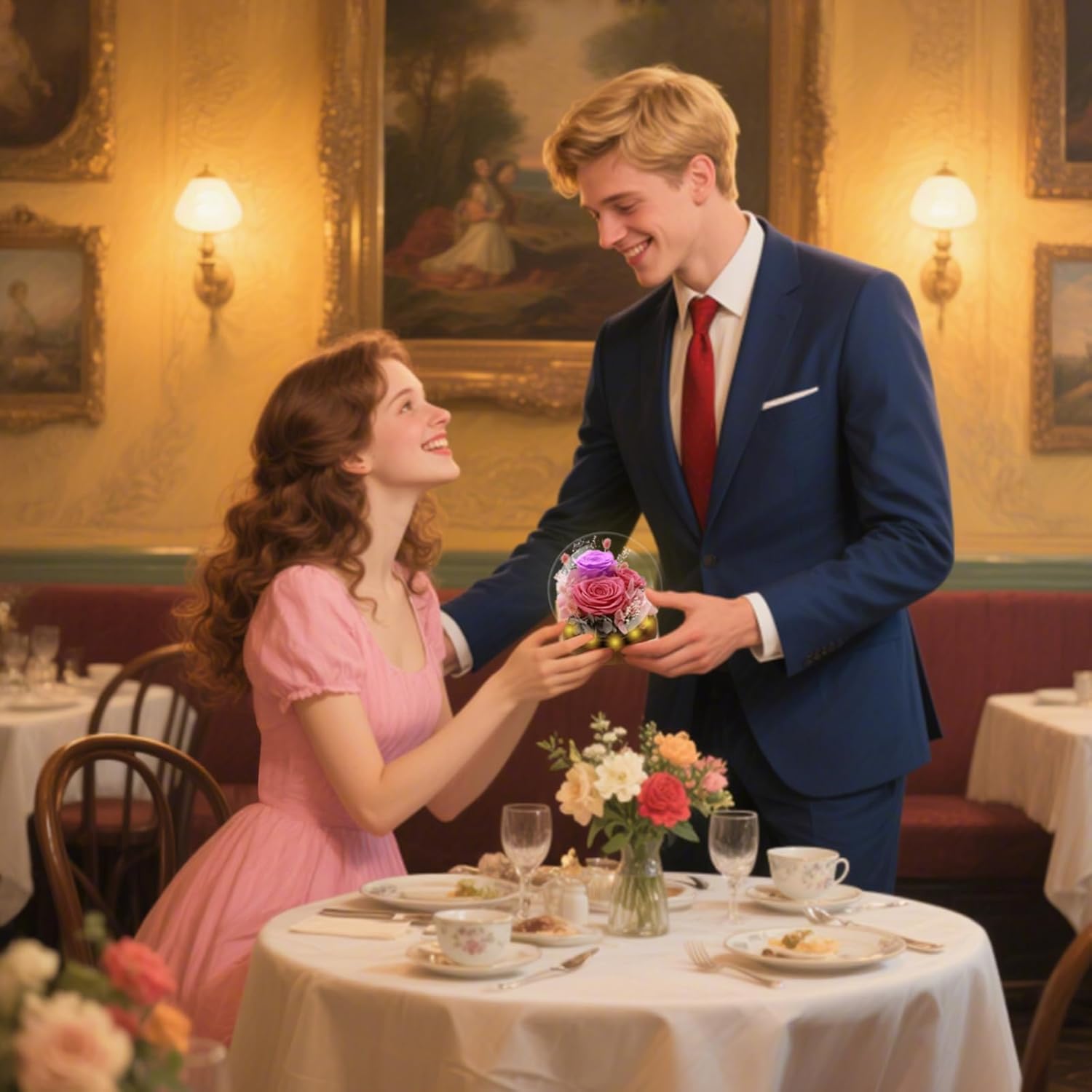 Forever Flowers Roses for Her - Preserved Real Flowers in Glass Dome - for Birthday Anniversary All Occasions Decorations - for Woman Mom Grandma Sister Friend - Image 3