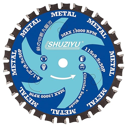 Miniatura 2 de 4-12" (115mm)-30T, hoja de sierra circular de trabajo de metal, eje 38 "(9.5mm), uso en todas las marcas de sierra inalámbrica de eje de 0.374 in,