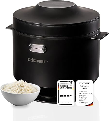 6830 Cuiseur à riz 1 L avec panier vapeur & cuve intérieur Cloer