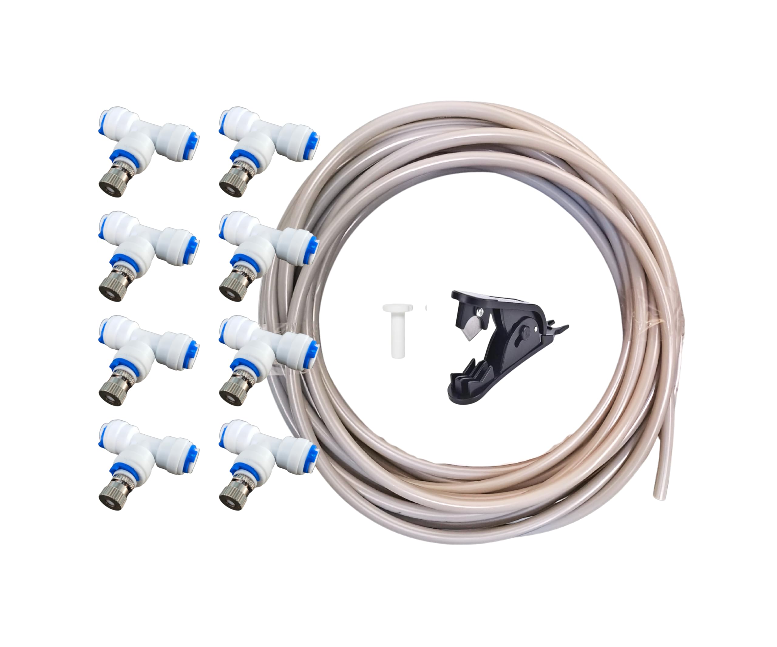 PARIJATA 8pc Fogger Nozzles 0.3mm with 30ft Grey pipe and Cutter for Fogger system for Dairy farm/Balcony/Plants/Cafe-image-18