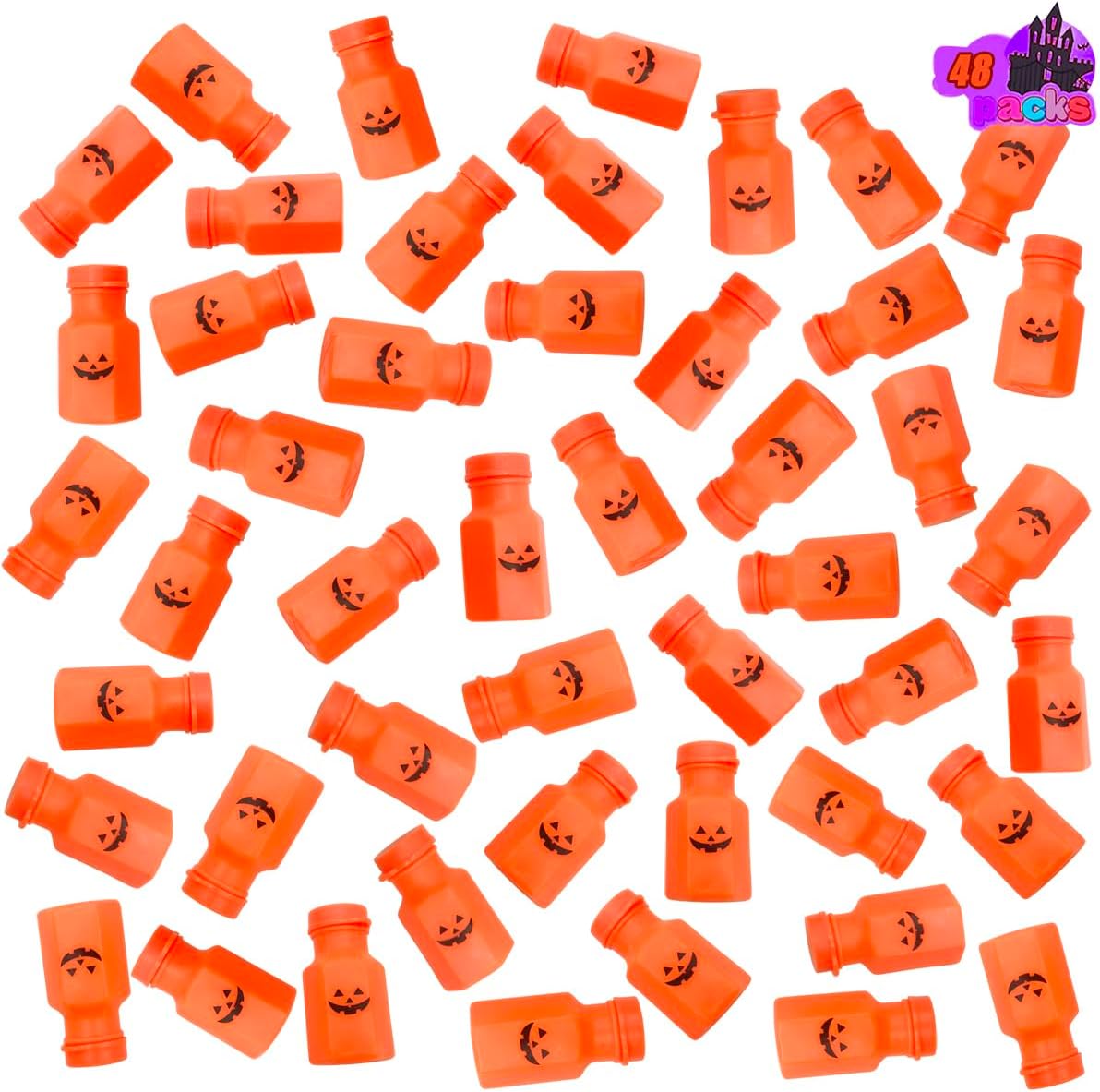 48 Pcs Halloween bubble Wands Mini Pumkin Bubble Toys Bulk for kids Halloween Party