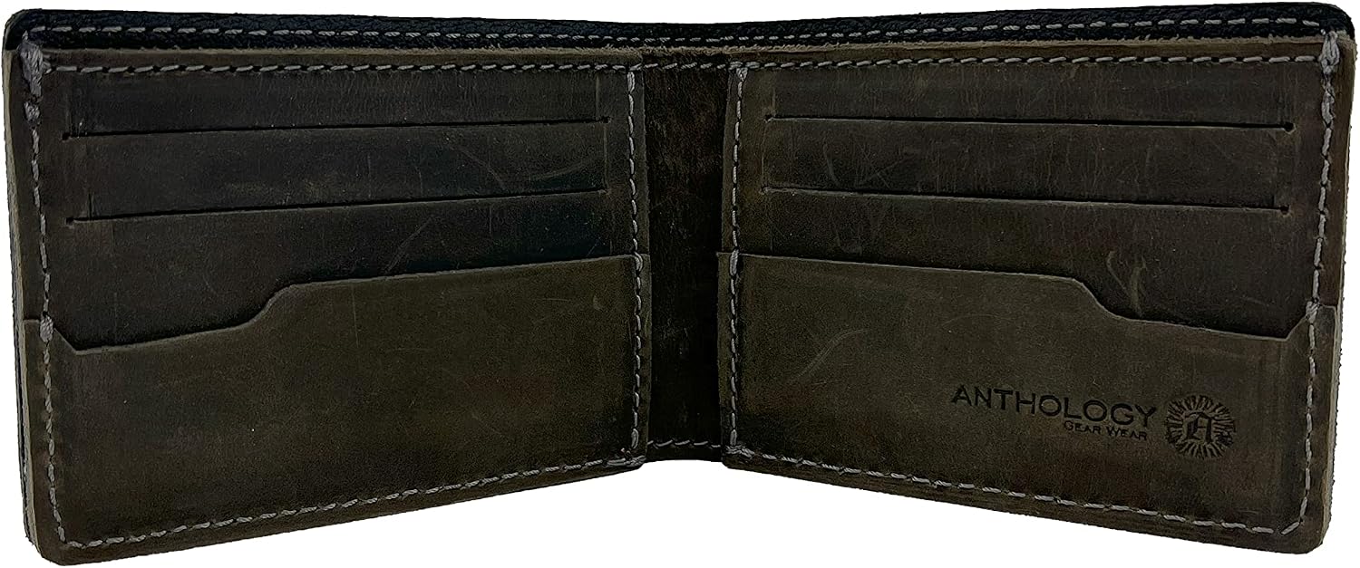 Handmade Full Grain Strong Quality Leather Wallet For Men - by Anthology Gear (Aged Steel)