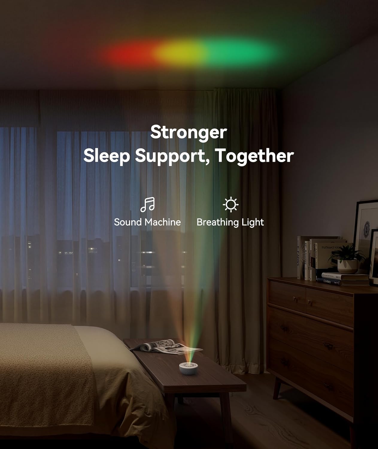 Dreamegg Portable White Noise Sound Machine, 4-7-8 Guided Visual Meditation Breathing Light, 9 Soothing Sounds, Rechargeable Sound Machine for Sleep, Anxiety Relief, Travel, Gifts, Adults