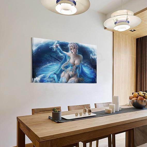 KIJLPCQ Hot Anime Sexy Girl Cartoon Poster Hot Anime Sexy Girl Poster Canvas Wall Art Canvas Wall Art Posters For Room Aesthetic And Decor9 Pictures For Living Room Bedroom Decor 16x24inch(40x60cm)