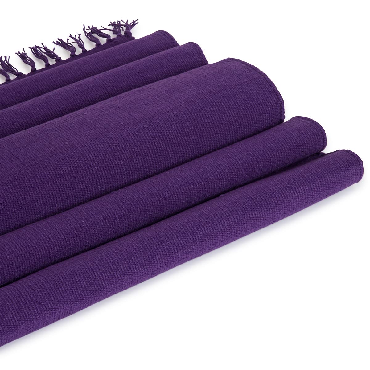 Yoga Studio Alfombra orgánica de algodón con borlas, 196 x 70 cm, para meditación, relajación, yoga caliente