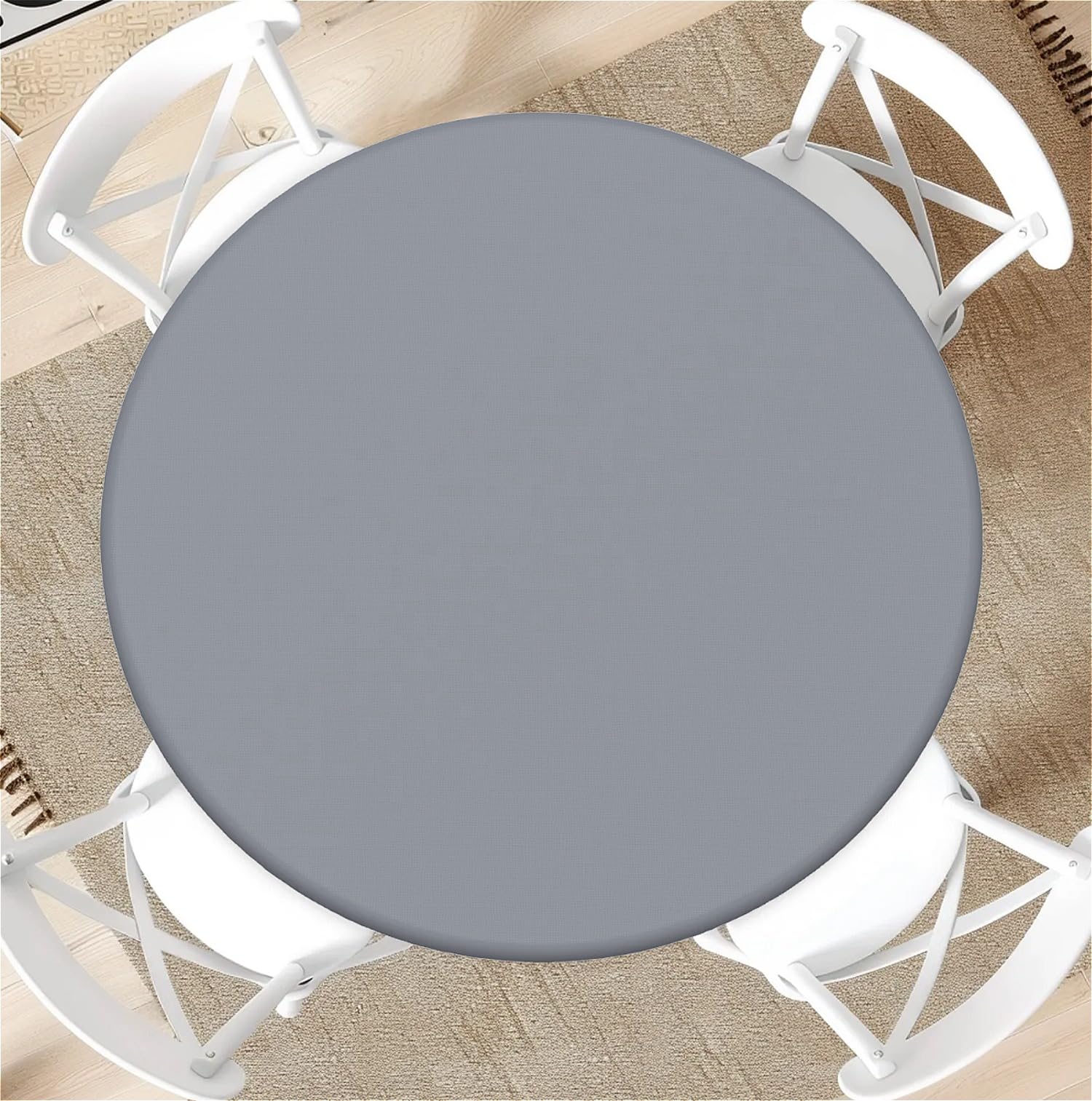 artslion Modern Round Table Cloth Wipe Clean 31 inch, Waterproof Table Cover with Elastic for Dining Room, Kitchen & Coffee Table-Gray
