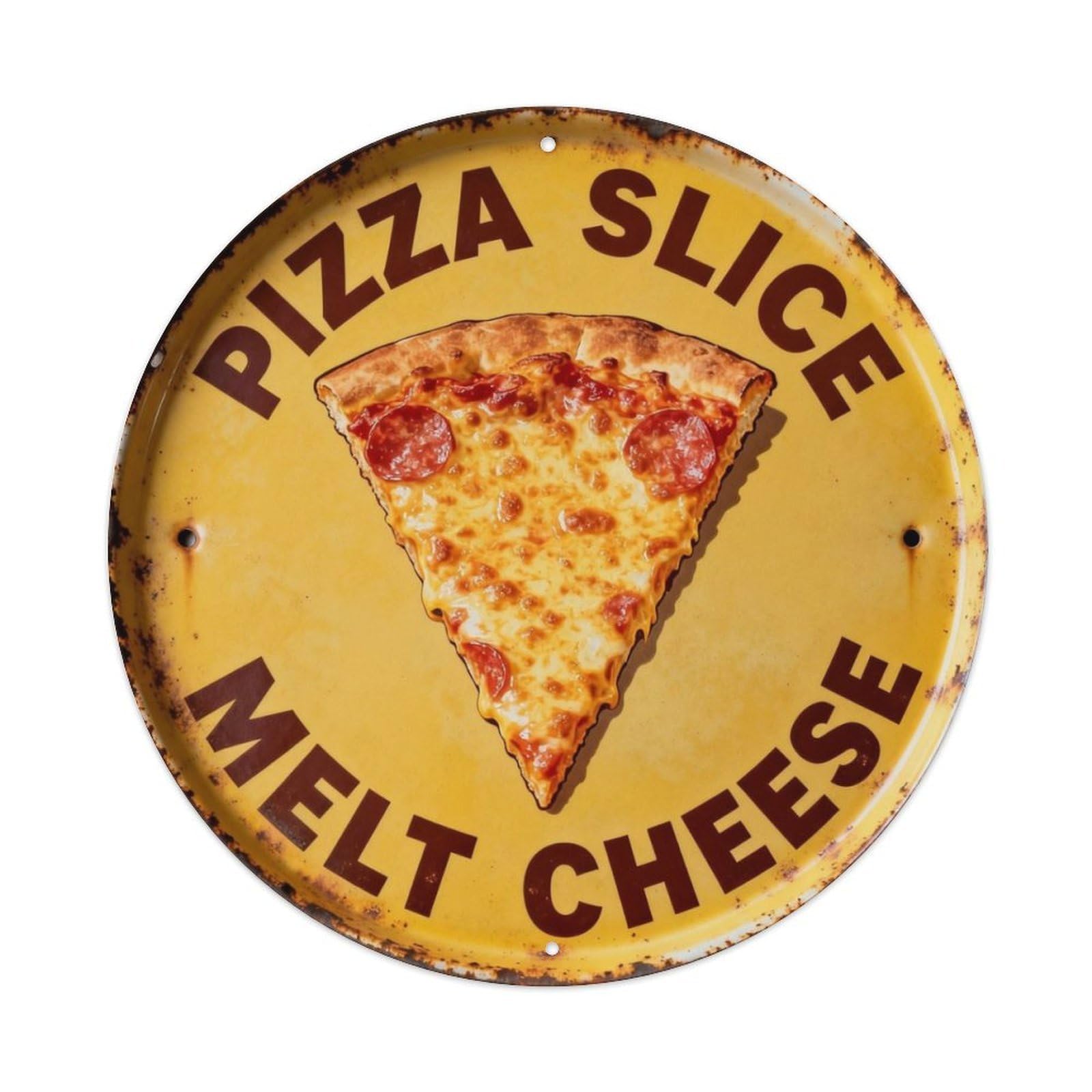 Pizza Slice Melt Cheese Metal Tin Sign Plaque