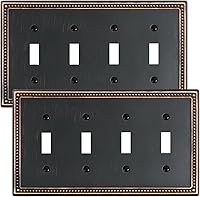 Vista 110 de Paquete de 2 cubiertas de placa de interruptor de luz de doble palanca, cubiertas decorativas de placa de doble interruptor Pearls, placa de pared