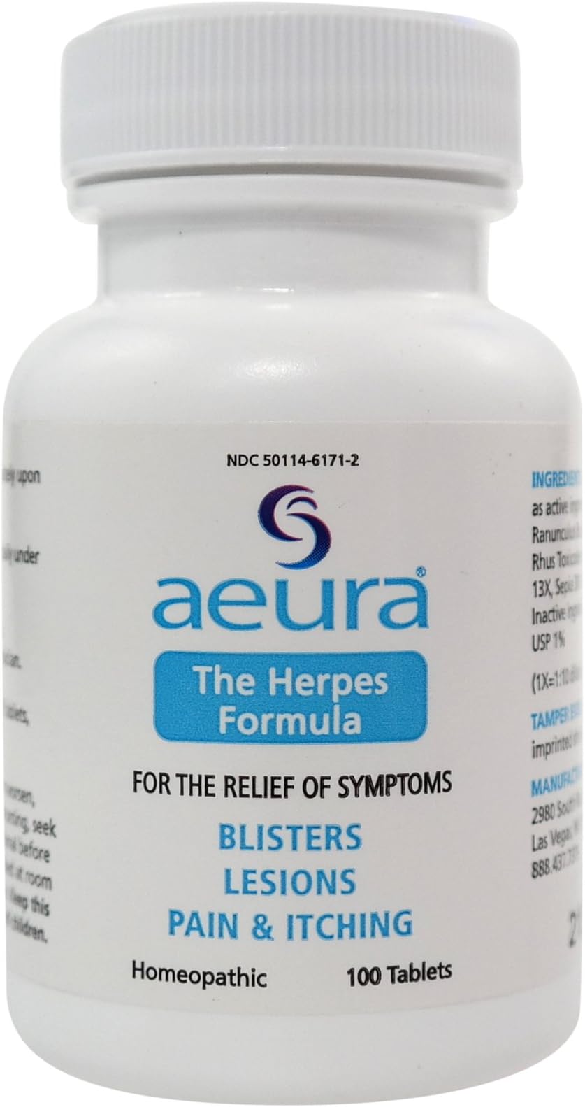 AEURA – The Herpes Formula | Relief for Herpes Symptoms | 100% Guaranteed Safe & Effective, All-Natural Tablets