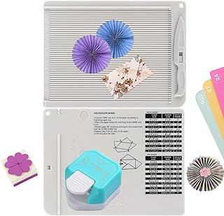 2Pcs Score Board Multi-Purpose Scoring Board Envelope Maker with Bone Folder and 3 in 1 Corner Rounder Paper Punchfor Card Making and DIY Projects Multi- Purpose Scoring Board & Score and Fold Tools