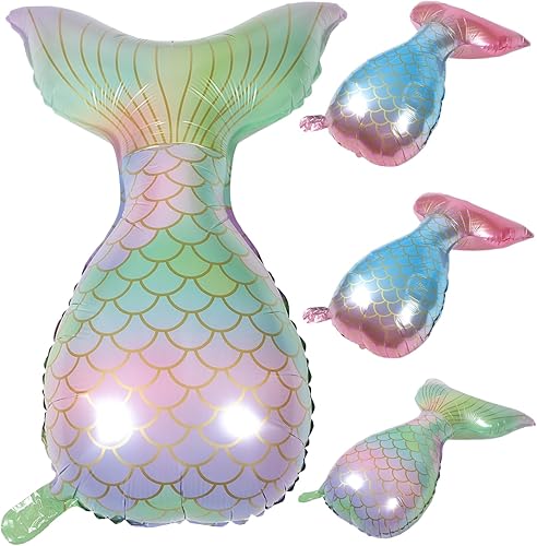 Abaodam 8 Pcs Foil Balloons Baby Balloon Mermaid Party Balloon Film Party Balloon Ocean Decor Fishtail Balloon Lovely Balloon Fishtail Aluminium