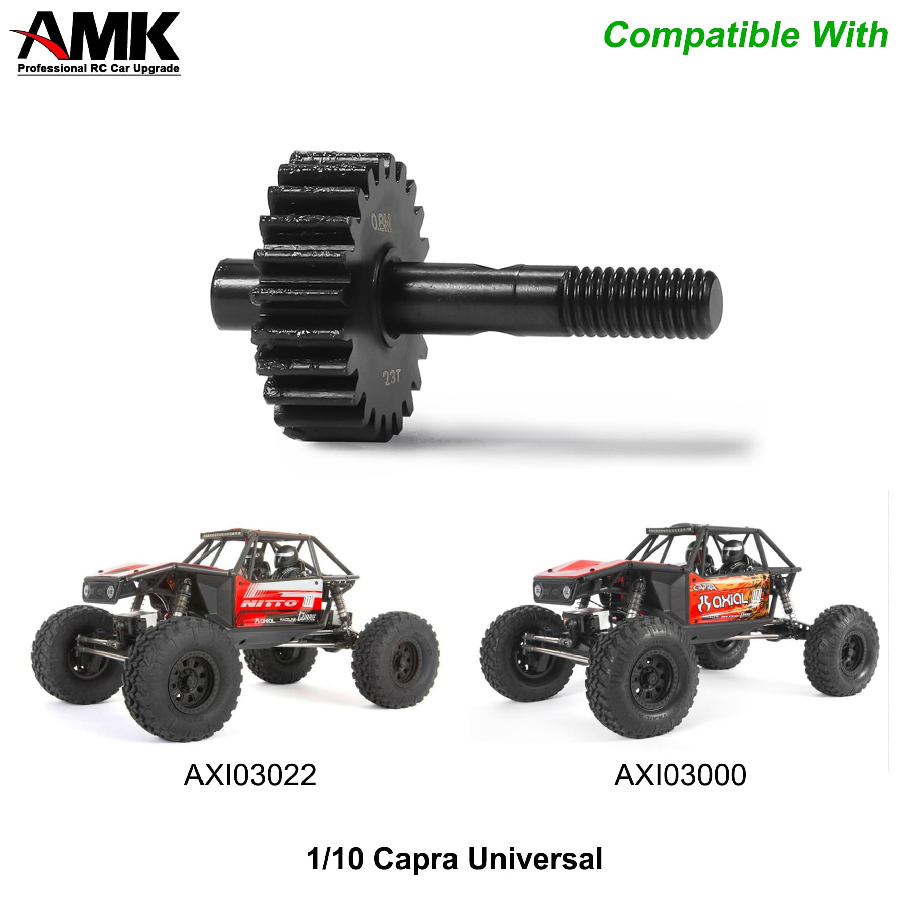 AMK Steel 14T-21T Capra Portal Gears, 27% UTB10 Overdrive Metal Gear for 1/10 RC Crawler F9 Axial Capra Upgrades (14T-21T)