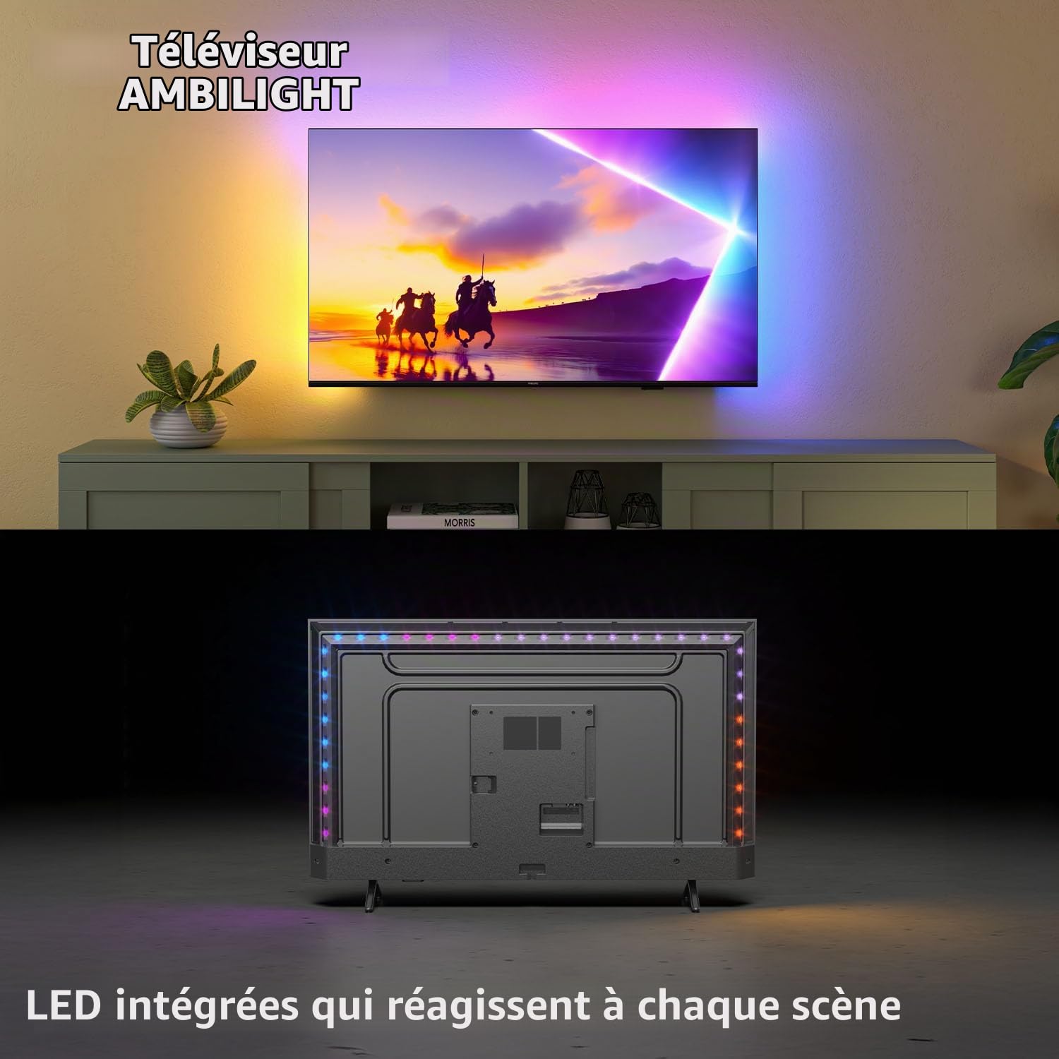PHILIPS 85PUS8500 Ambilight - TV QLED 85 (215 cm) - 4K UHD 3840x2160 - Dolby Atmos - Smart TV - 3xHDMI