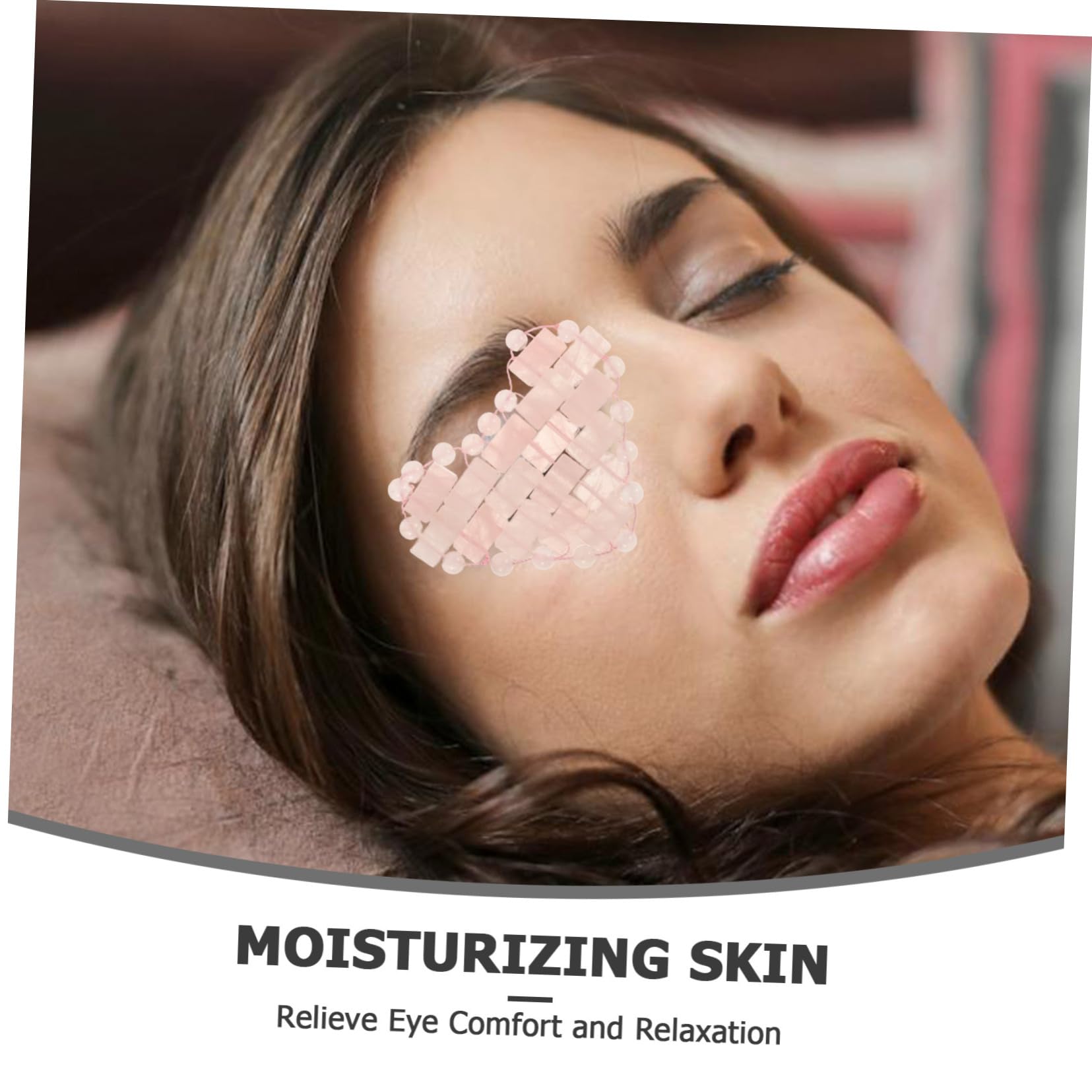 Healeved Maschera per Occhi e Bellezza Naturale a Forma di Cuore Design Semplice in Pietra Rosa Effetto Rinfrescante per Proteggere gli Occhi Durante Relax