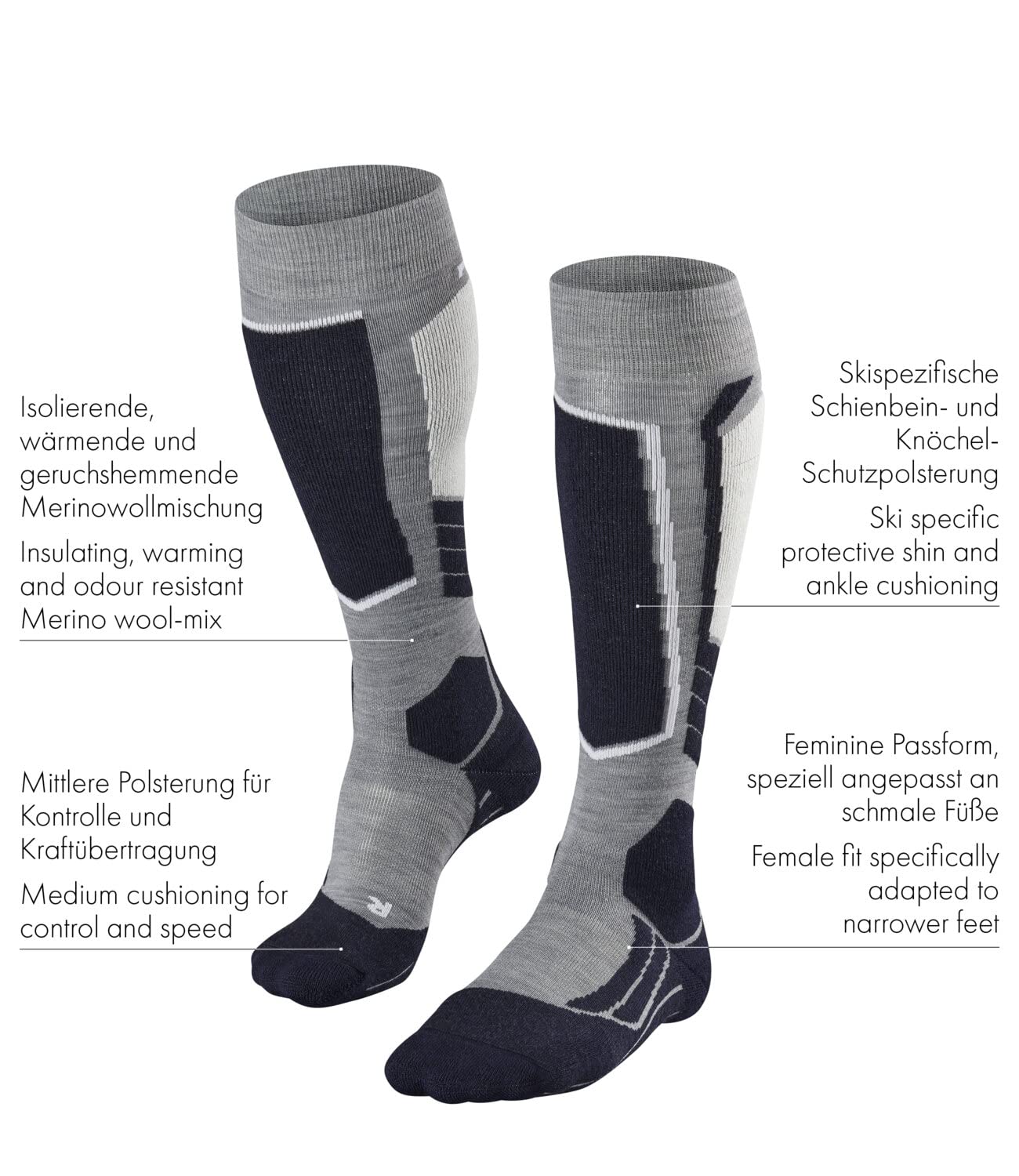 Falke SK2 Intermediate skisokken dames rose