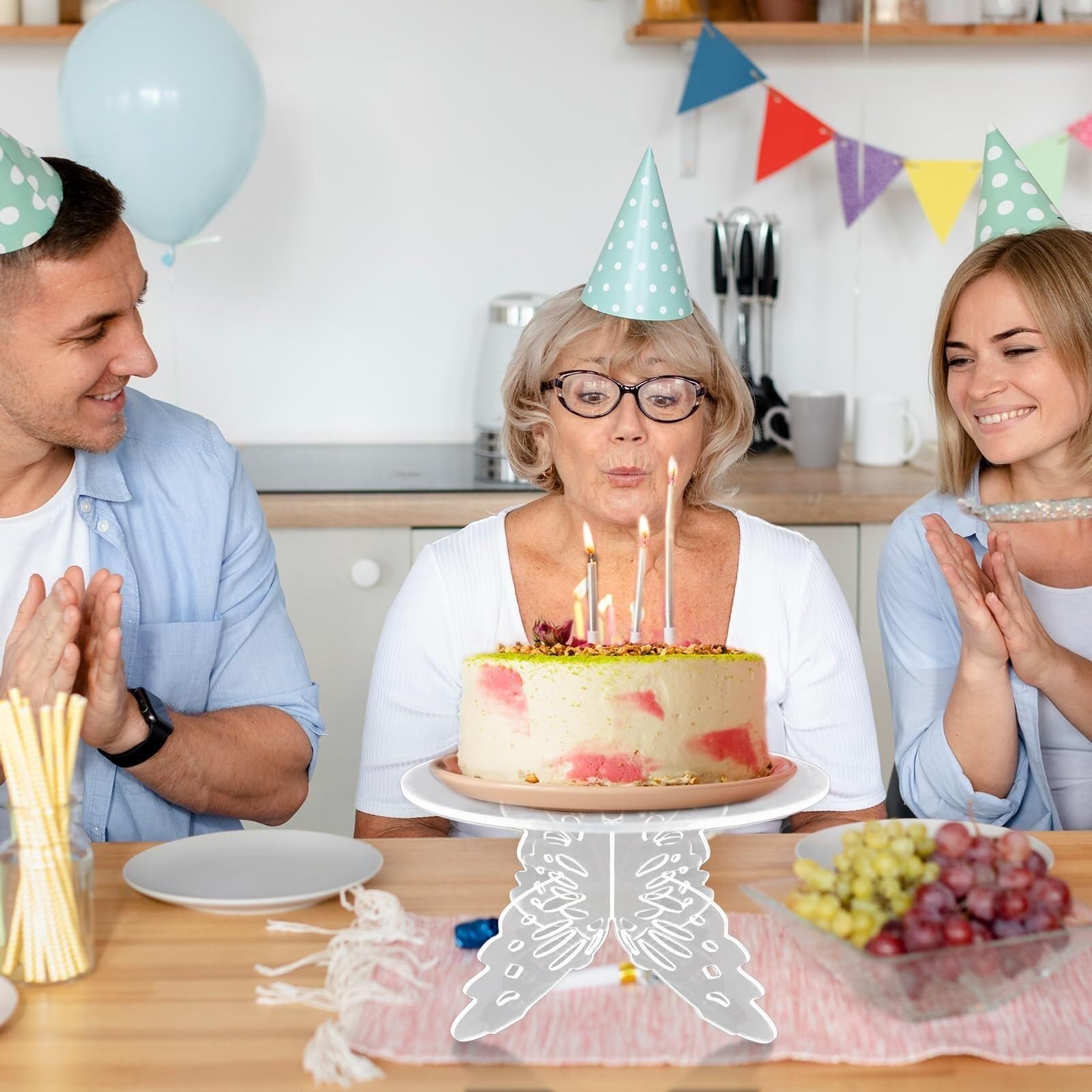 Tortenplatte Tortenständer Tortenständer Mit Gravierten Schmetterlingen for Den Desserttisch Eleganter Tortenständer