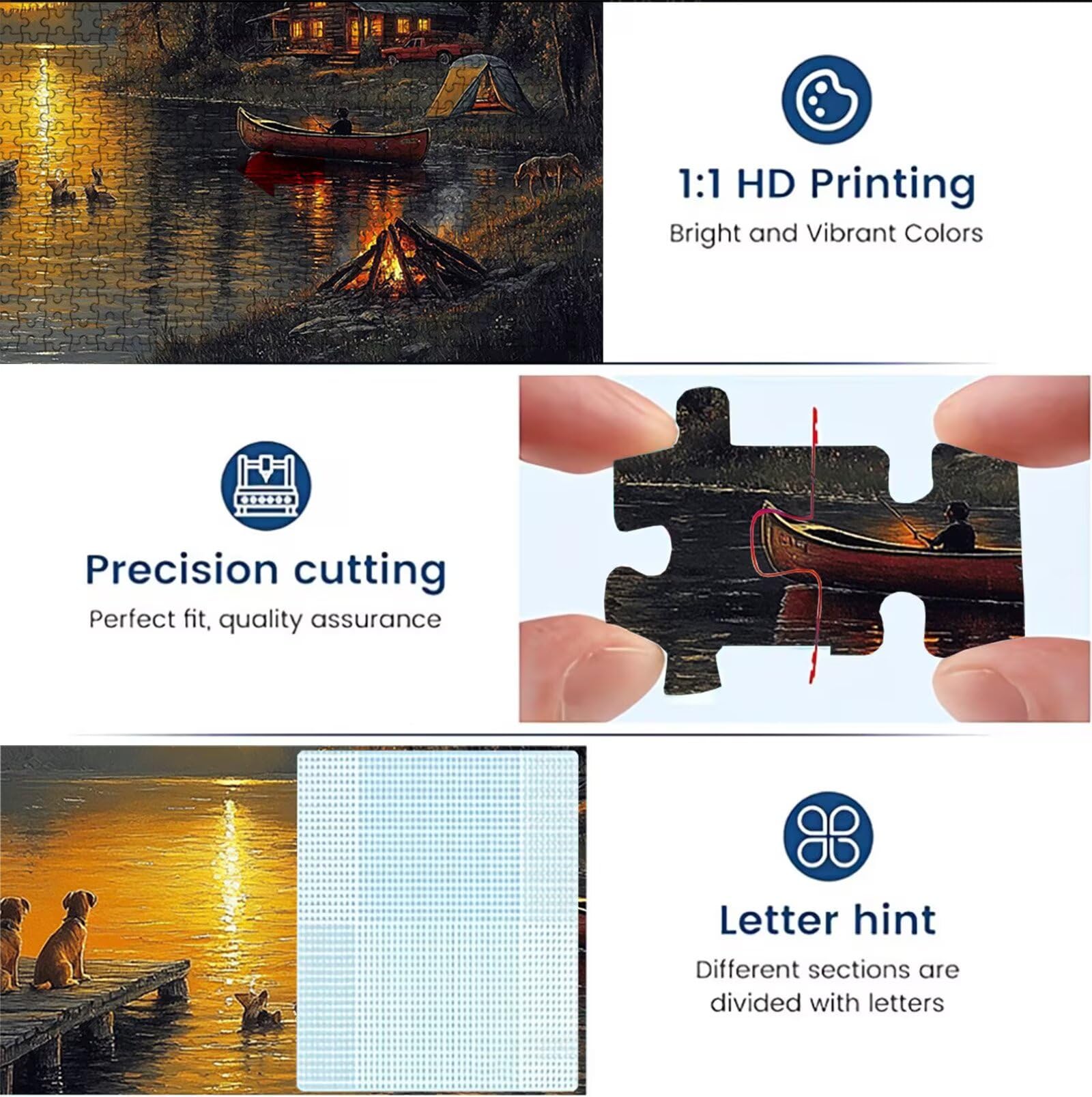 Puzzle lago cabina(3), Puzzle Adulti 3000 pezzi, Puzzles Legno con Squisita Scatola di Imballaggio, Rompicapo per Esperti con Incastro Perfetto, Stampa Alta Definizione, Regalo per Adulti W3H-920