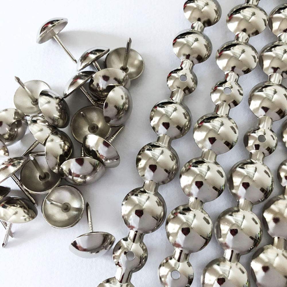 Let's Decorate 5 Meters Upholstery Tacks Strips Nickel,Decorative Nail Strips Sofa Trims Tapes,Indoor Garden Chair Tacks,Loosing Tacks Matched (16mm Nickel) - Image 2