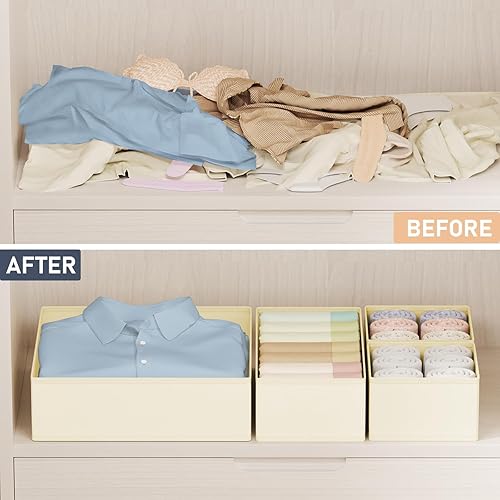 Miniatura 5 de DIMJ Organizador de cajones de ropa, paquete de 24 Organizadores plegables para bebés y organizador de almacenamiento para dormitorio, armario,