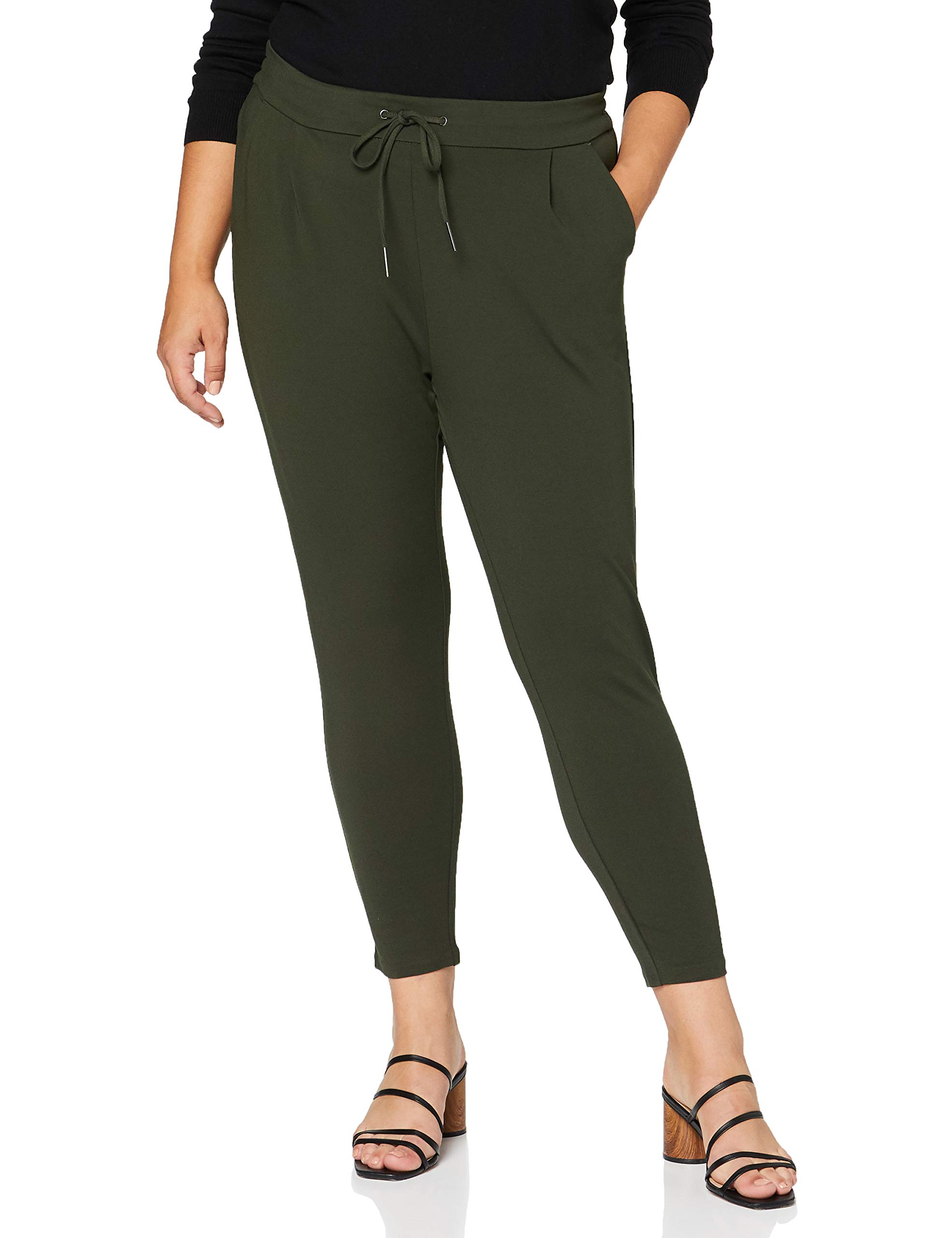 Vero Moda Women's Peat Vmeva Mr Loose String Pants Noos, Large