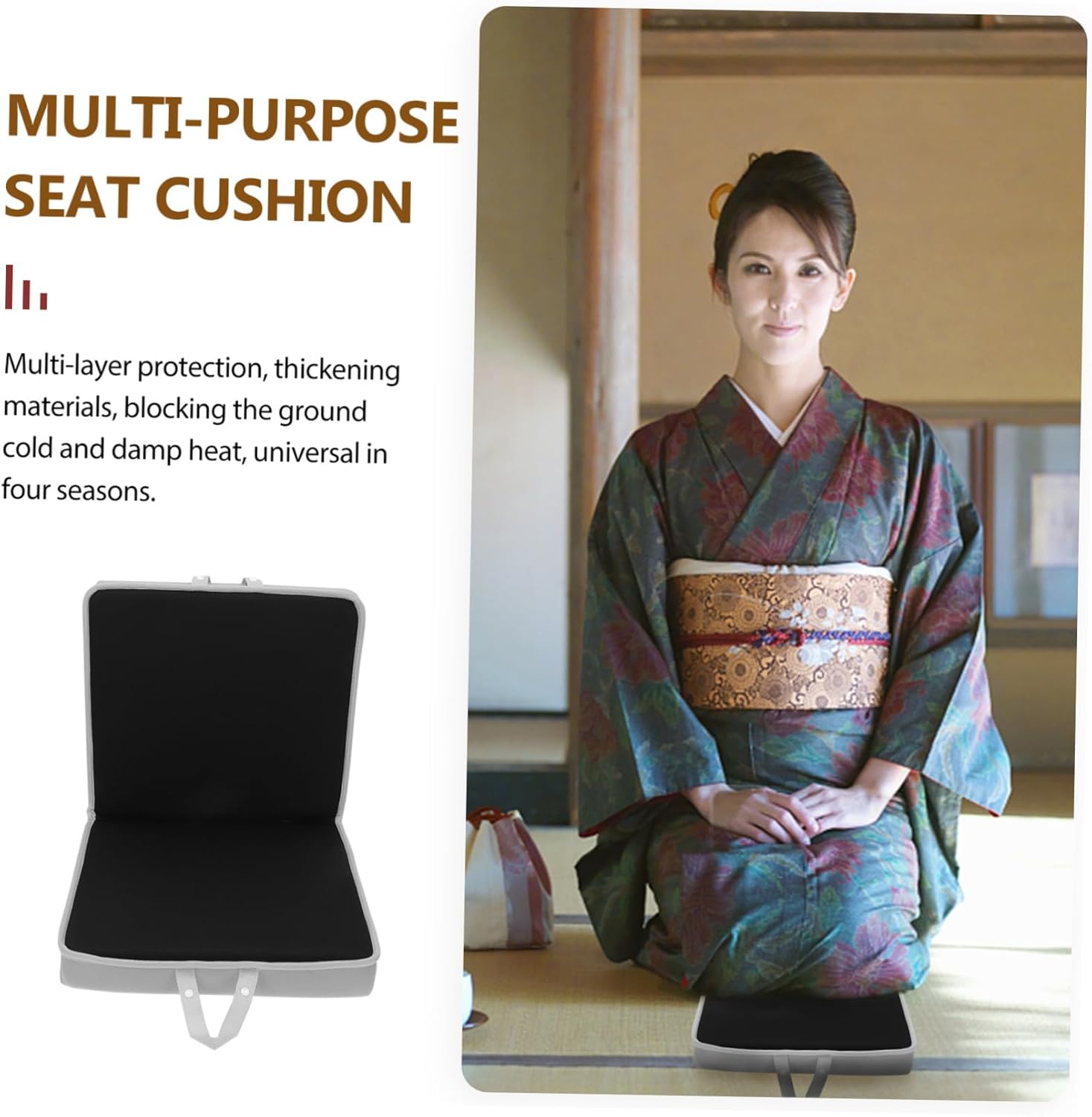 1pack Practical Garden Kneeler Mat Multi-functional Protective Knee Pad for Yoga Exercise and Housework Comfortable Cushion for Joint Support Grey Black Accents