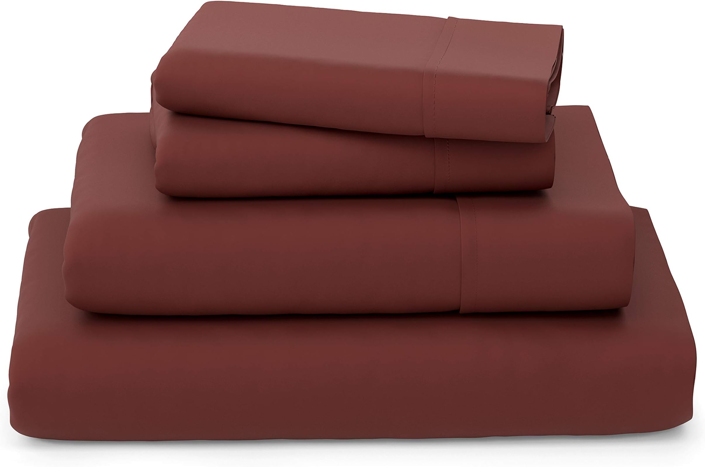 Cosy House CollectionLuxury Bamboo Sheets - Blend of Rayon Derived from Bamboo - Cooling & Breathable, Silky Soft, 16-Inch Deep Pockets - 4-Piece Bedding Set - Queen, Burgundy