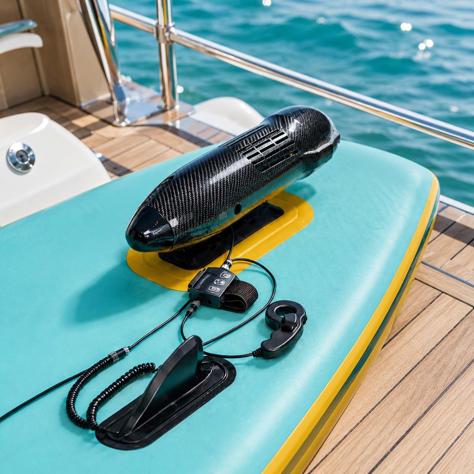 QFGain Action Camera Compatible Underwater Scooter, Hands-free Filming with Universal Mount, Dual 650W Motor 12kg Thrust 40m Waterproof for Snorkeling Diving