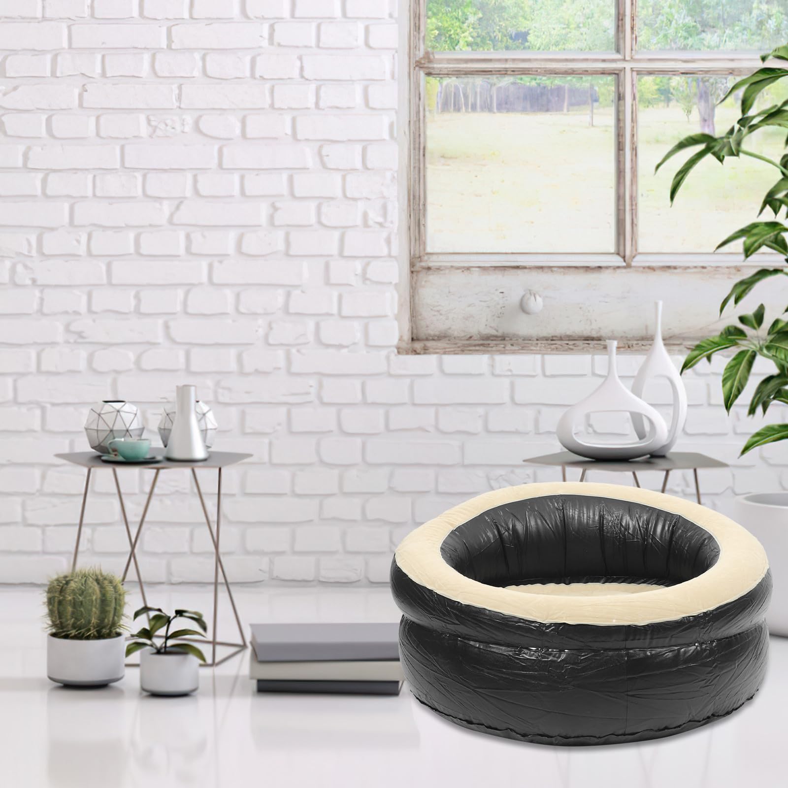 Sofa Gonfiabile Pieghevole in PVC Argento per Ufficio e Auto