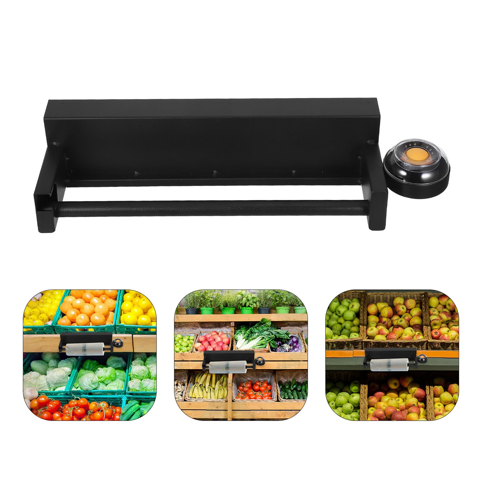 Soporte para Bolsas de Supermercado con Dispensador de Bolsas Rolle con Dispositivo para Manos Húmedas Diseño Compacto para Montaje Pared o Mostrador Fácil Instalación y