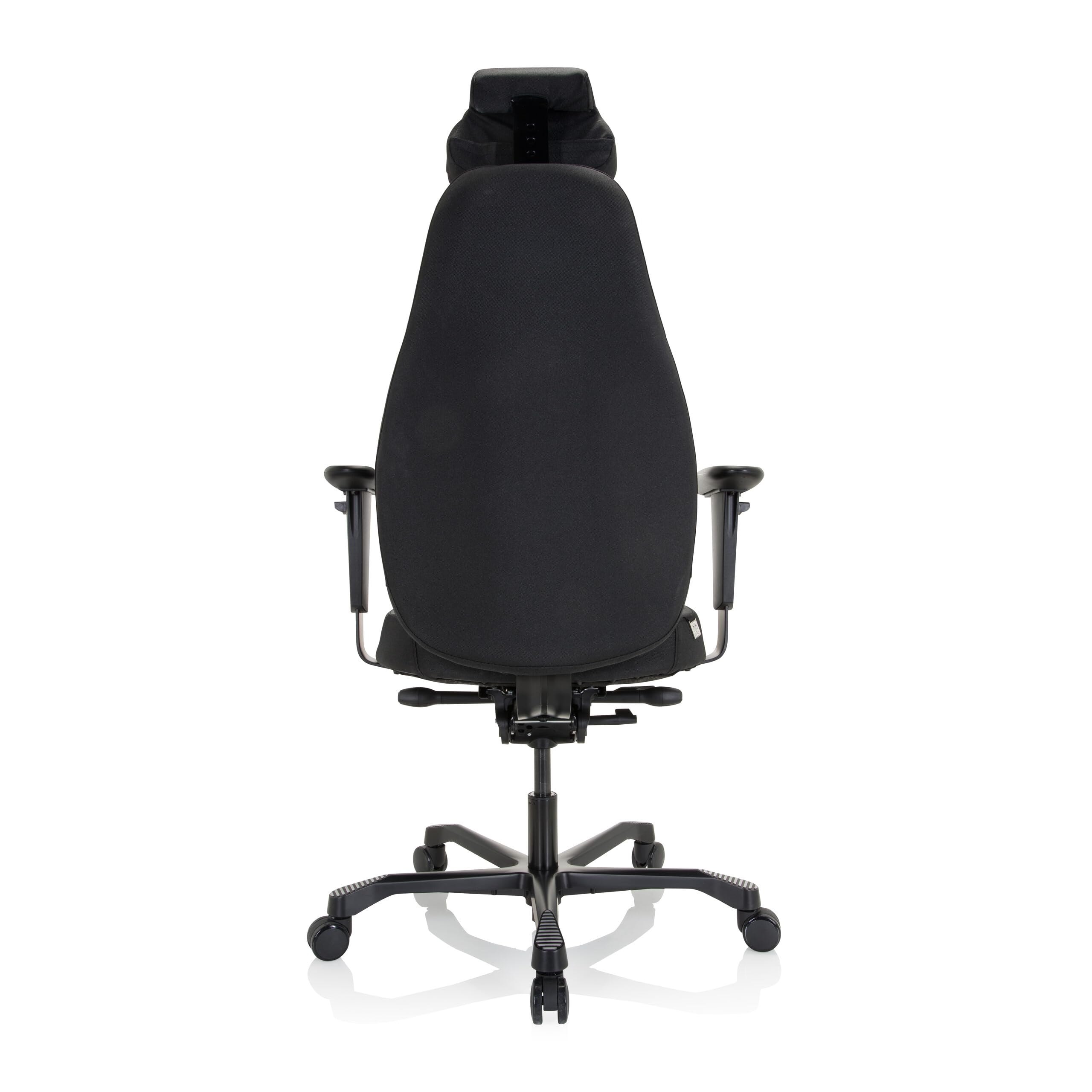 hjh OFFICE 608917 Profi Chefsessel RESISTIO XXL Stoff Bürostuhl ergonomisch, bis 200-kg belastbar, 24h Einsatz, Schwarz