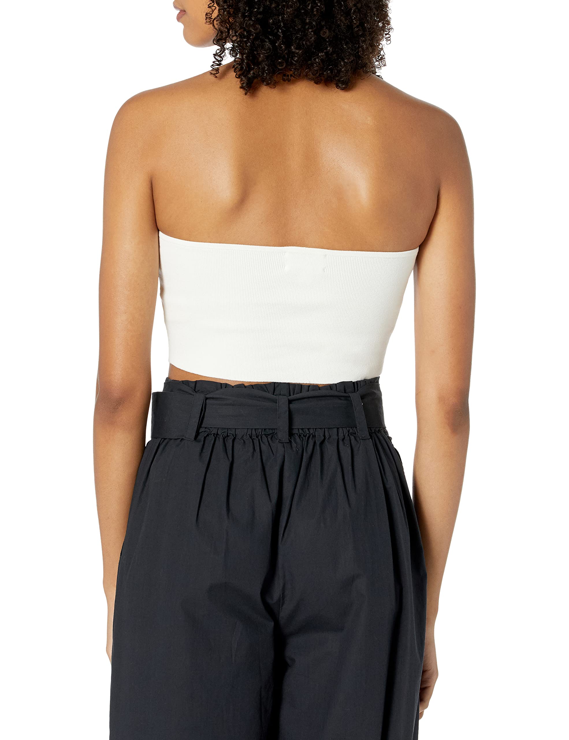 The Drop Women's Greta Square Neck Bralette Sweater, Ivory, XL