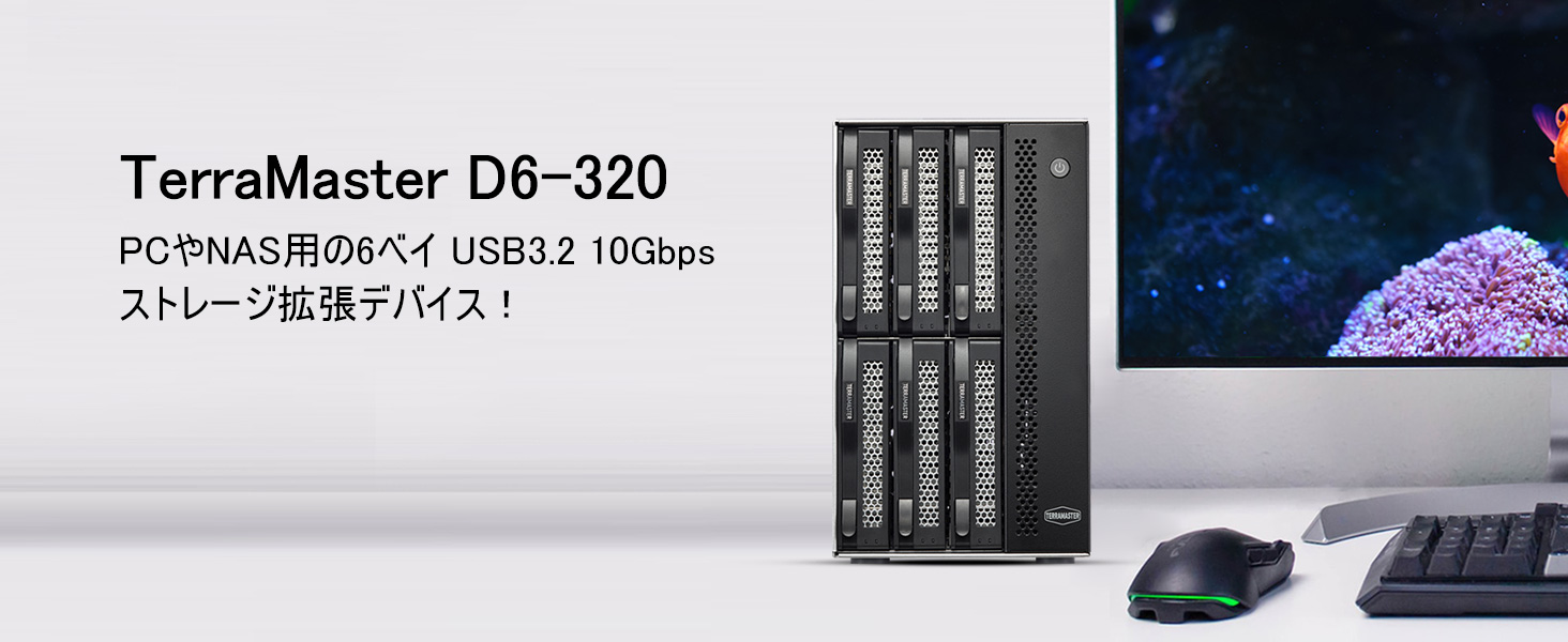 TERRAMASTER テラマスターD6-3206ベイ外付けUSBハードディスク Amazon.com: TERRAMASTER D6-320 External Hard Drive Enclosure - USB