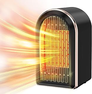 Electric Fan Heater, EISEI PTC Ceramic Heaters for Home Low Energy Silent Portable Heater 1200W Fast Heating, Energy Efficient Space Mini Heater, Small Room Heater, Overheat & Tip-over Protection