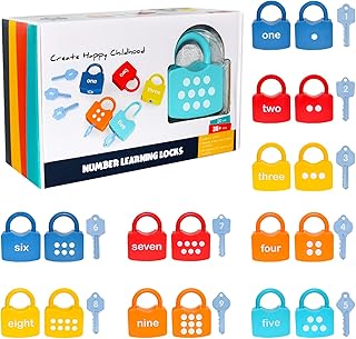 YYDeek Montessori Toys for 3 Year Old, Preschool Activities Toys Games for Toddler, Lock & Key Counting Toys for Toddlers, Math Manipulatives for Preschool Kindergarten Learning & Education