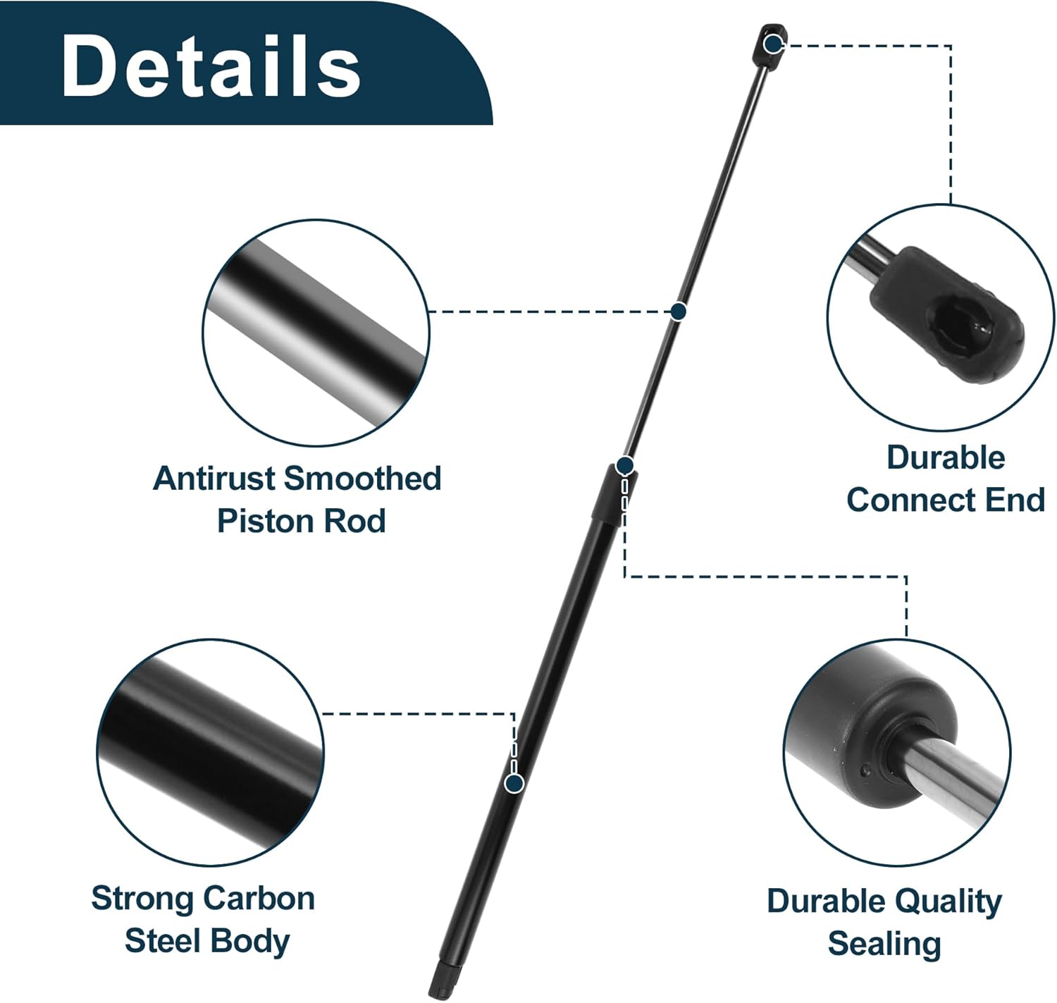 Lift Supports Struts for Chevrolet HHR 2006-2011 Front Hood Gas Spring Black 2 Pcs